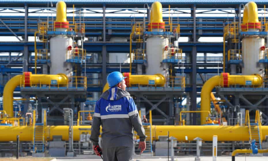 The Gazprom-operated Slavyanskaya compressor station at the starting point of the Nord Stream 2 offshore natural gas pipeline.
