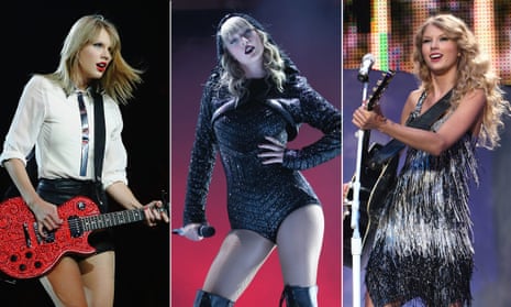 ‘Intense emotion and creative hunger’ … Taylor Swift touring Red in 2013, Reputation in 2018, and Fearless in 2009.