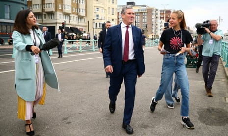 Keir Starmer arriving to appear on the BBC’s The Andrew Marr Show in Brighton.