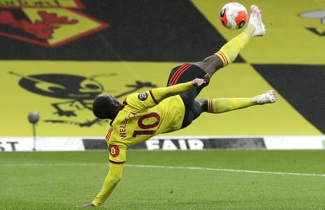 Danny Welbeck puts Watford 2-1 ahead in spectacular style against Norwich at Vicarage Road.