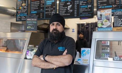 Bally Singh, who owns "Hooked" fish and chip shop in West Drayton, Middlesex