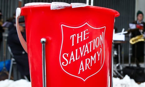 A Salvation Army collection bucket