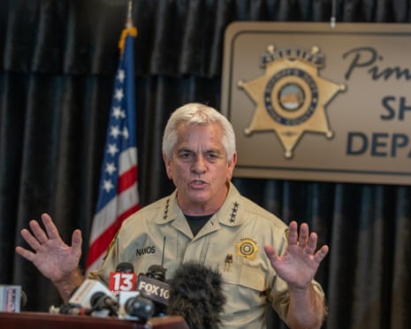 Chris Nanos, speaks to the media in Tucson, Arizona, 3 February 2026.