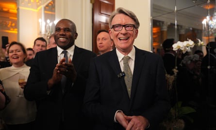 Peter Mandelson at the ambassador's residence in Washington DC