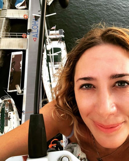 Angela Harger Thompson onboard the boat.