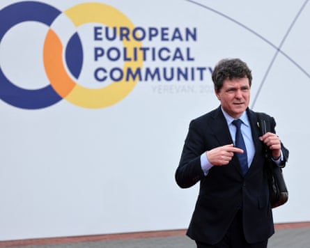 President Nicuşor Dan arrives to attend the eighth European Political Community (EPC) summit in Yerevan on Monday.
