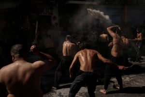 Shia Muslims flagellate themselves