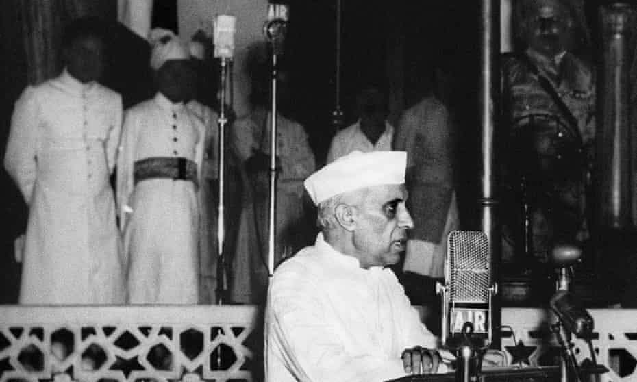 Jawaharlal Nehru, India’s first prime minister, delivering his “tryst with destiny” speech at Parliament House in New Delhi, 15 August 1947.