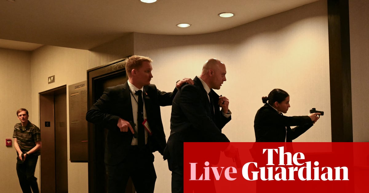 White House blames Democrats and journalists for attack at Correspondents’ Dinner as suspect to be charged – US politics live