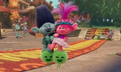 (from left) Branch (Justin Timberlake) and Poppy (Anna Kendrick) in Trolls Band Together.