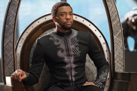 Chadwick Boseman in Black Panther on Channel 4.