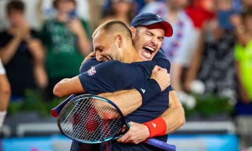 'Happy tears' for Andy Murray and Dan Evans after another Olympic escape act | Paris Olympic Games 2024 | The Guardian