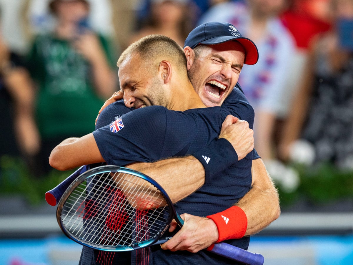 'Happy tears' for Andy Murray and Dan Evans after another Olympic escape act | Paris Olympic Games 2024 | The Guardian