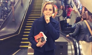 Emma Watson distributing free copies of Maya Angelou’s memoir on the London Underground.