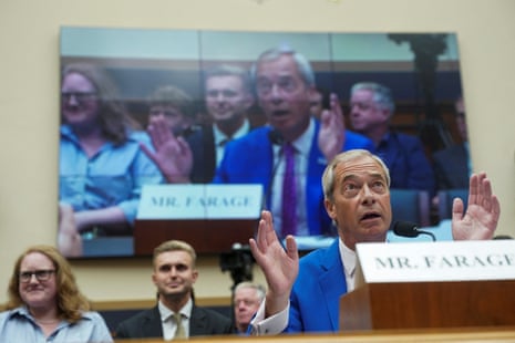 Nigel Farage giving evidence to the House judiciary committee.