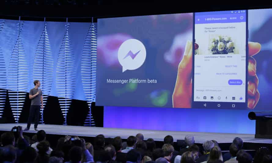 Mark Zuckerberg talks about chatbots and Messenger at F8.