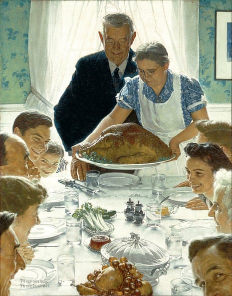 Freedom from Want … Rockwell’s renowned Thanksgiving scene, with glad faces bathed in a very American light of freedom.