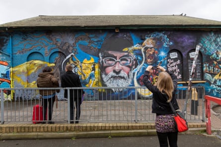 A Terry Pratchett mural near Brick Lane, east London.