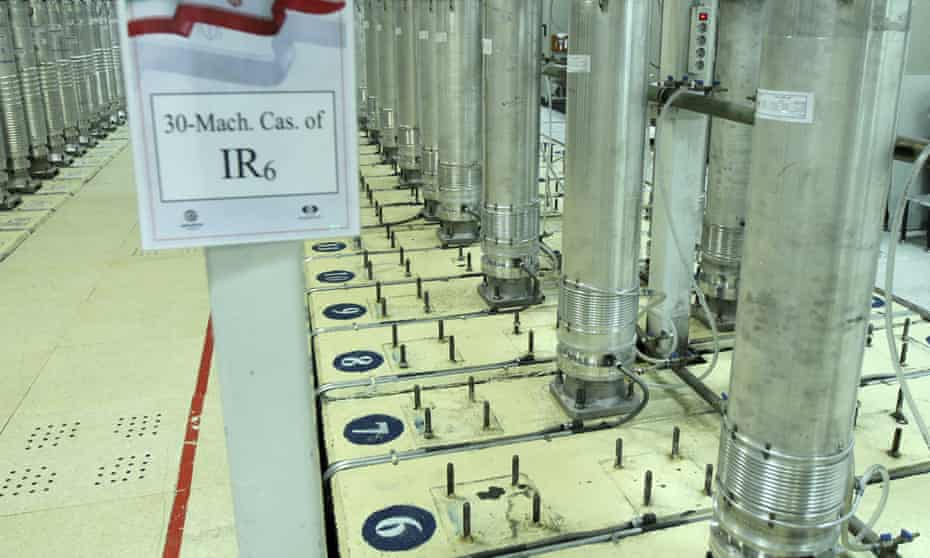 Centrifuge machines in the Natanz uranium enrichment facility in central Iran