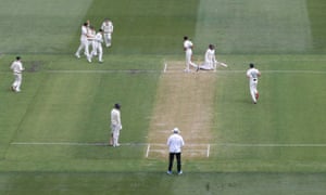 England's Jonny Bairstow loses his wicket as England collapse.