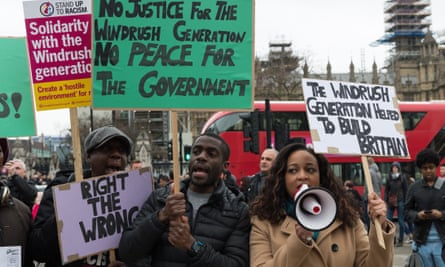 A protest in London in support of the Windrush generation