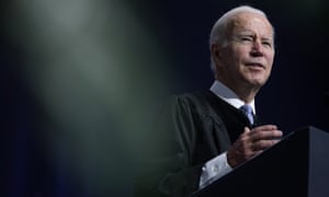 Joe Biden delivers the keynote address at the South Carolina State University's 2021 fall commencement ceremony Friday.