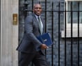 The justice secretary and deputy prime minister, David Lammy, leaves 10 Downing Street.