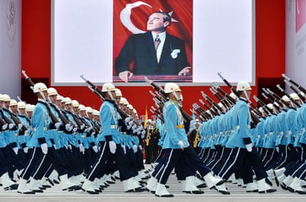 Turkish soldiers on parade during Republic Day, 2015.