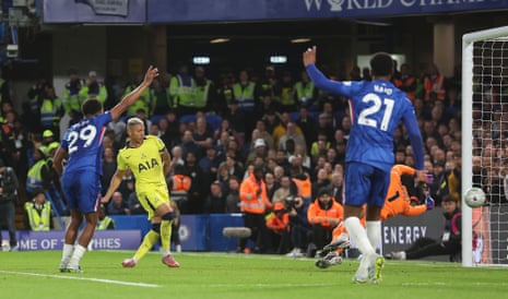 Richarlison of Tottenham Hotspur scores a goal to make the score 2-1