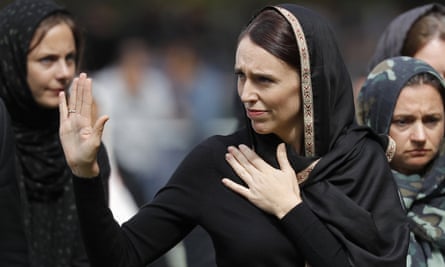 New Zealand prime minister Jacinda Ardern leaves Friday prayers in Christchurch on Friday.