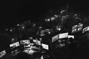 Backstage is usually a far more low key affair but this yer there were scores of monitors and technicians ensuring all the hundreds of different video and zoom links were able to work seamlessly in the broadcast