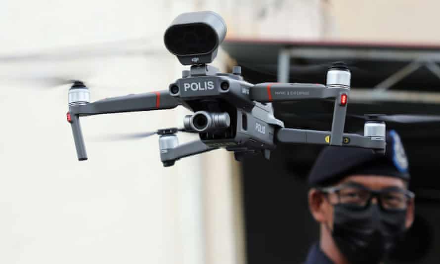 Police In Malaysia Use Drones To Detect High Temperatures Amid Covid Surge Malaysia The Guardian