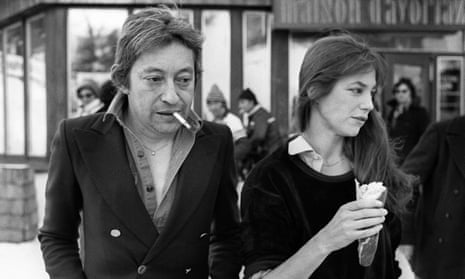 Serge Gainsbourg, a famous Gitanes smoker, with his wife Jane Birkin in 1977.