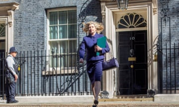 Penny Mordaunt leaves a cabinet meeting at No 10.