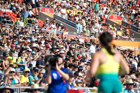 The women’s T38 long jump finals at Carrara Stadium on the Gold Coast