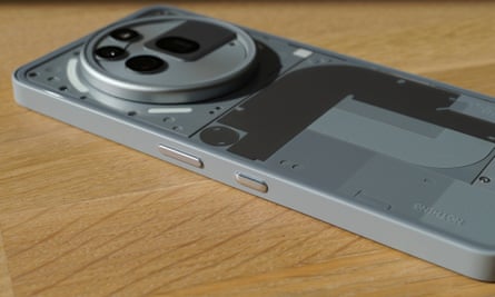 The Essential Key in the side of the Nothing Phone 3a Pro.