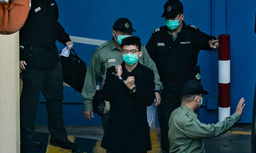 Pro-democracy activist Joshua Wong in custody in 2020. He was one of Michael Vidler’s well-known clients.