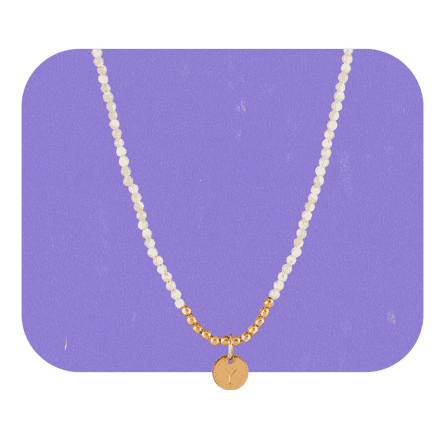 Wanderlustlife Oceanus Mother of Pearl Beaded Necklace