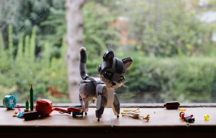 Lego-type toys on a windowsill