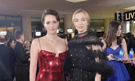 Date with destiny: Phoebe Waller-Bridge (left) and Jodie Comer at the Golden Globes. 