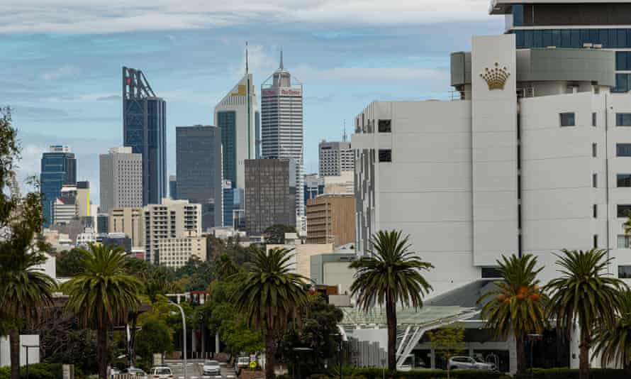 Une vue sur le casino Crown à Perth