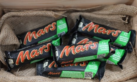 Environmentally friendly Mars bar packaging.