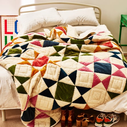 Oliver Bonas Patchwork Multicolour Velvet Bedspread £165.00