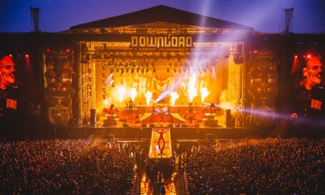 Slipknot performing on the main stage of Download festival in 2015.