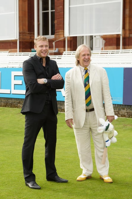 Andrew Flintoff, left, with David English at Lord’s in 2010.