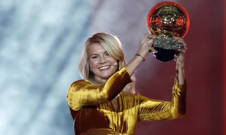 Ada Hegerberg holds her Ballon d’Or.