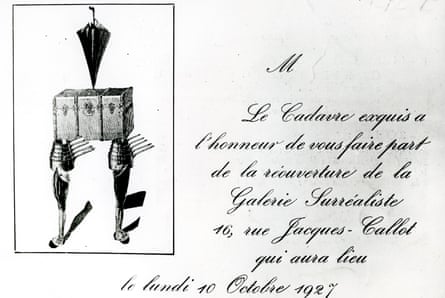 Rreceptive state of mind … an invitation to Exquisite Corpse from 1927.