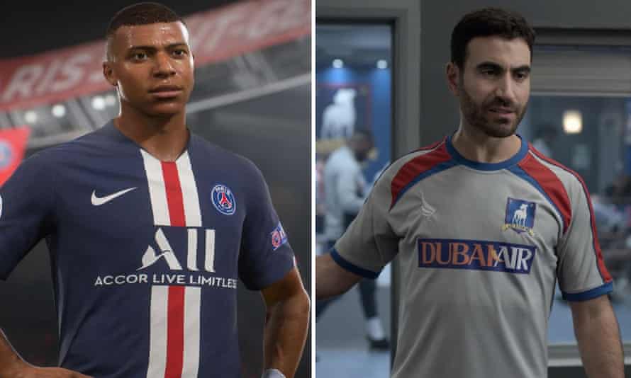 CGI football player Kylian Mbappe next to Roy Kent from Ted Lasso.