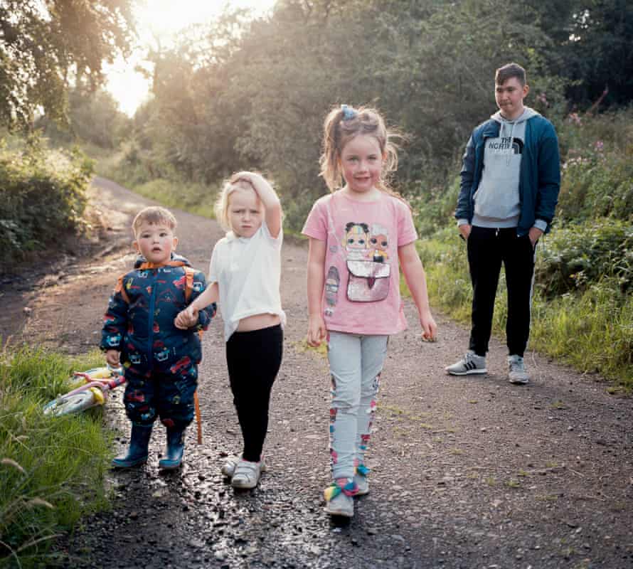 Marshall, Hayley and Caitlin on a Men Matter family walk with their dads, Drumchapel