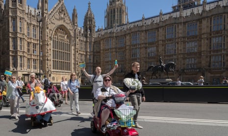 A Disabled People Against Cuts protest in Westminster